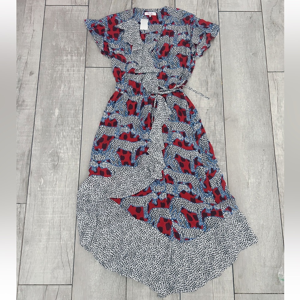 Parker Reina Mixed Print Wrap-Front Midi Dress - image 4